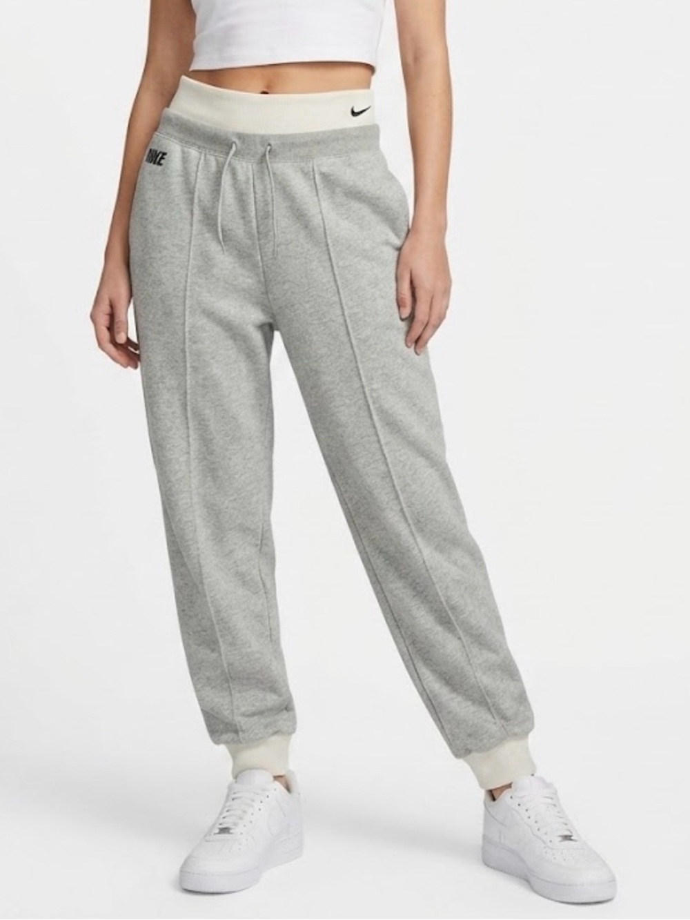 Nike Sportswear Icon Clash Easy Fleece Jogger Pants Gray & White Size XL